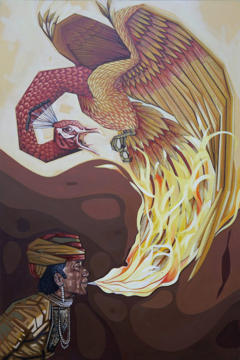 "The Fire Eater and the Phoenix Bird" Art by Carlos