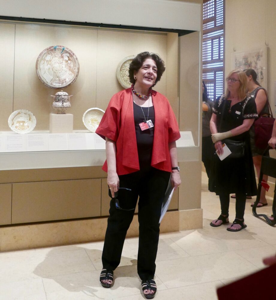 Scholar Maryam Ekhtiar guides participants of the NEH Poetic Voices of the Muslim World Summer institute  through the Islamic Art Wing of the Metropolitan Museum of Art.